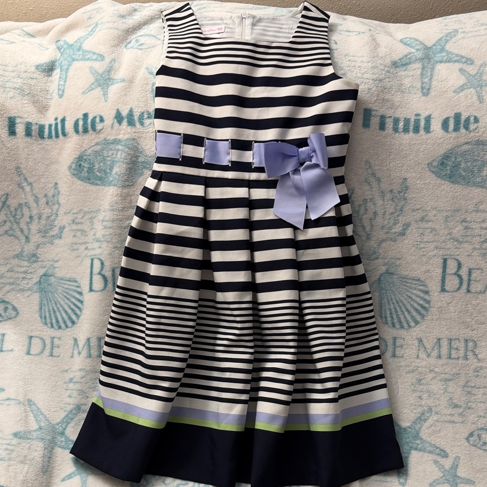 5️⃣ FOR 2️⃣0️⃣ SALE 🏷️ Bonnie Jean Navy & White Striped Dress Size 10